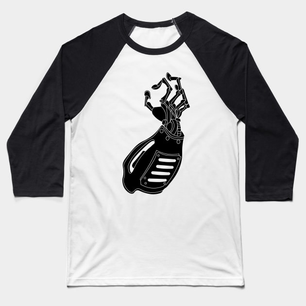 John Silver (Black) Baseball T-Shirt by RickdelaTorre